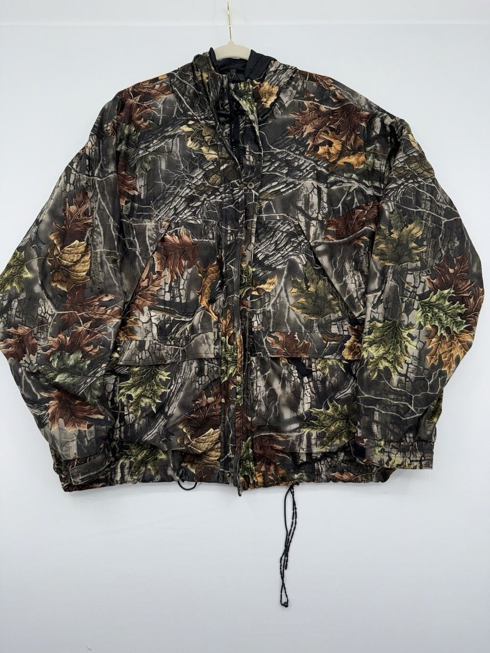 WFS Element Gear Camouflage Hooded Mesh Lined 6 Pocket Hunting Jacket Men’s 2XL